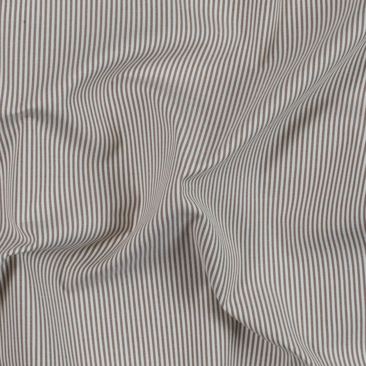 1 Yard Brownie White Candy Striped Stretch Cotton Woven Fabric Medium Weight Durable